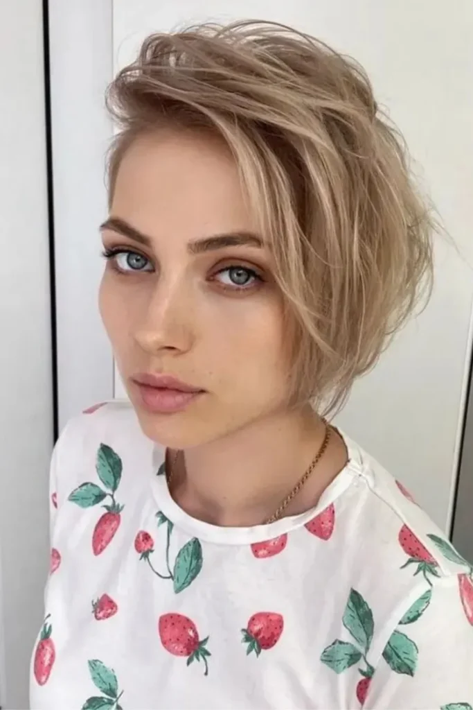 Asymmetrical Pixie Cut With Long Bangs