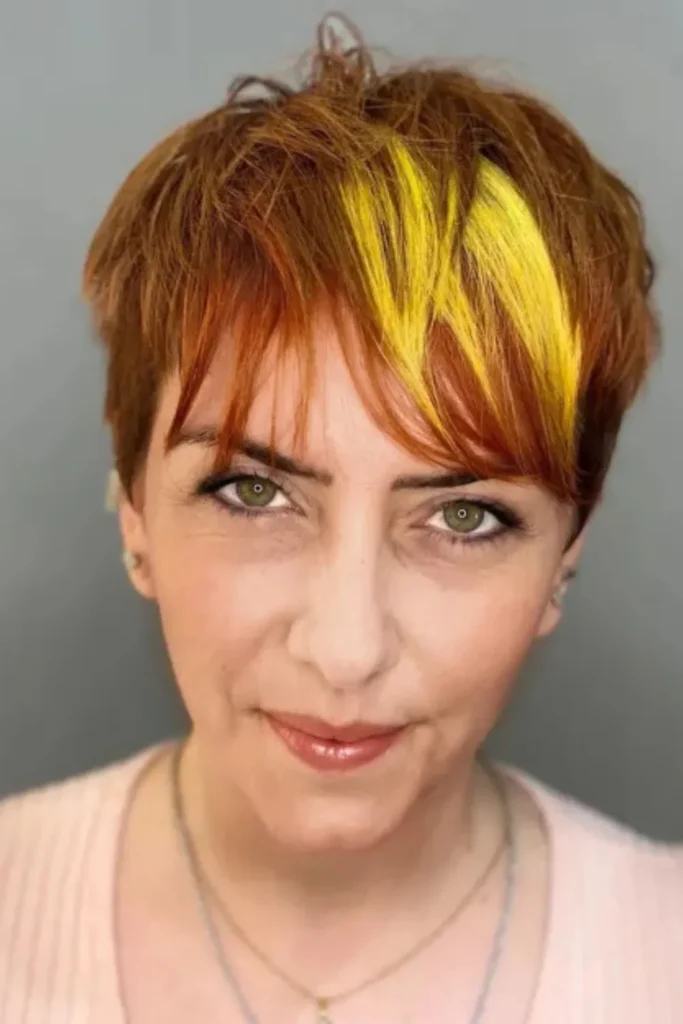 Block Colored Bangs