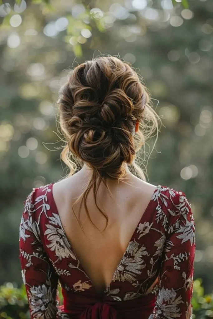 Boho Low Bun Bridesmaid Updo