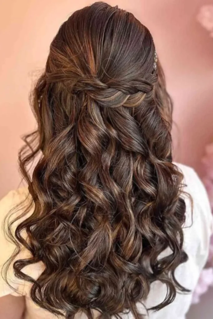 Braided Half Up with Voluminous Waves