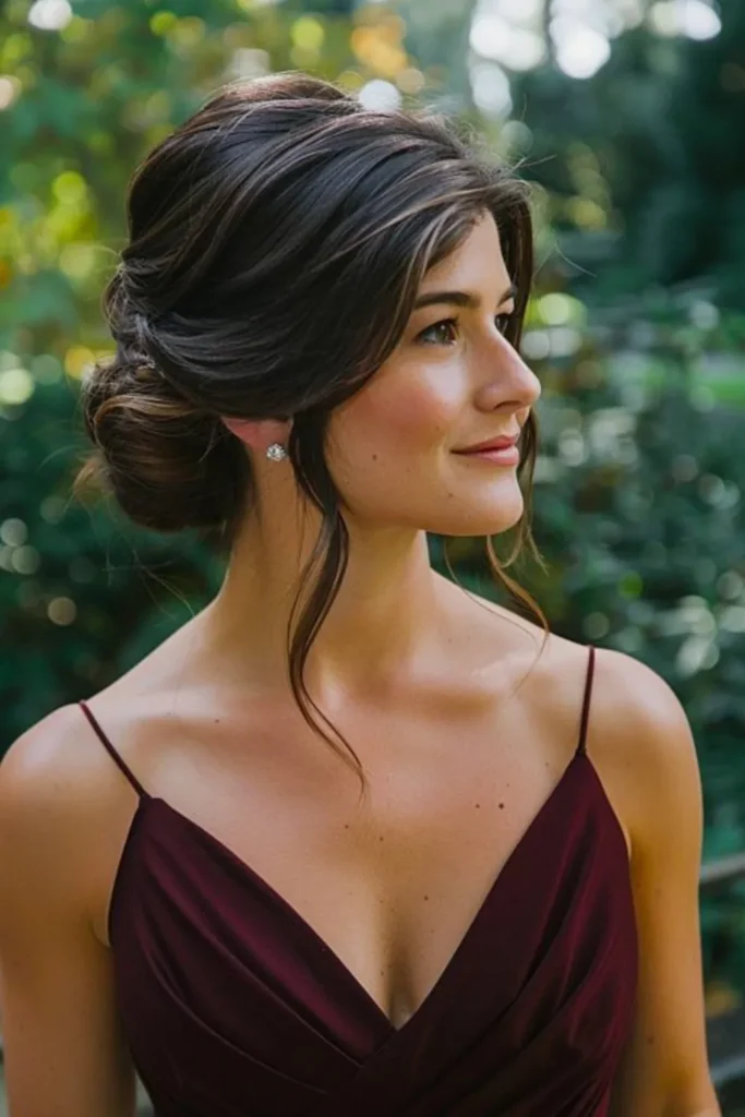 Bridesmaid Updo for Thick Hair