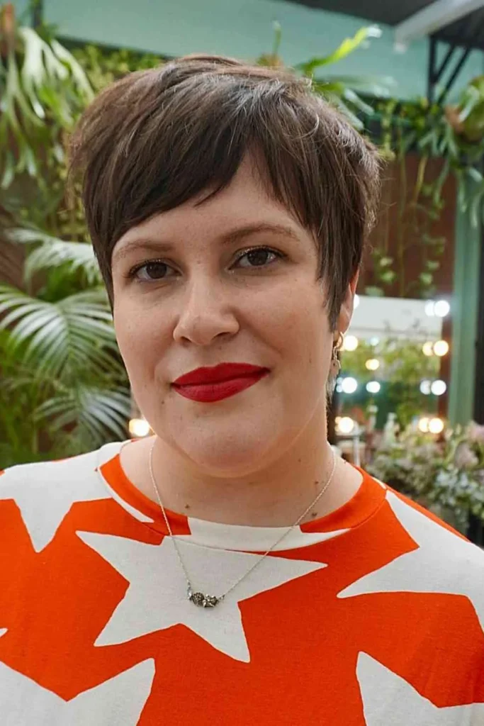 Brunette Side-Swept Pixie