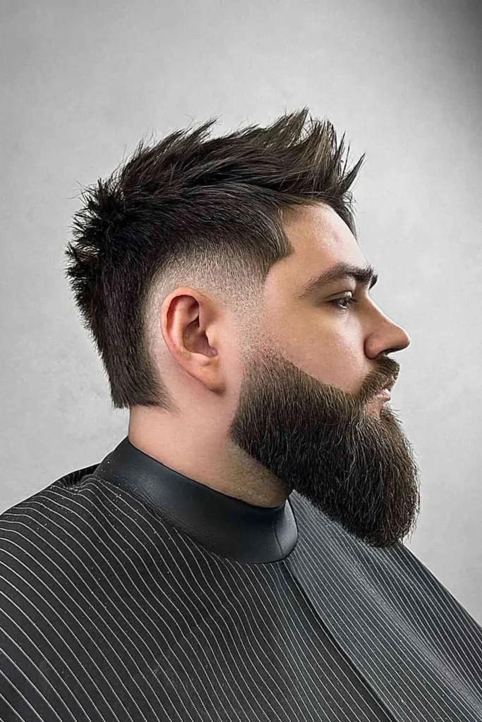 Burst Fade with a Full Beard