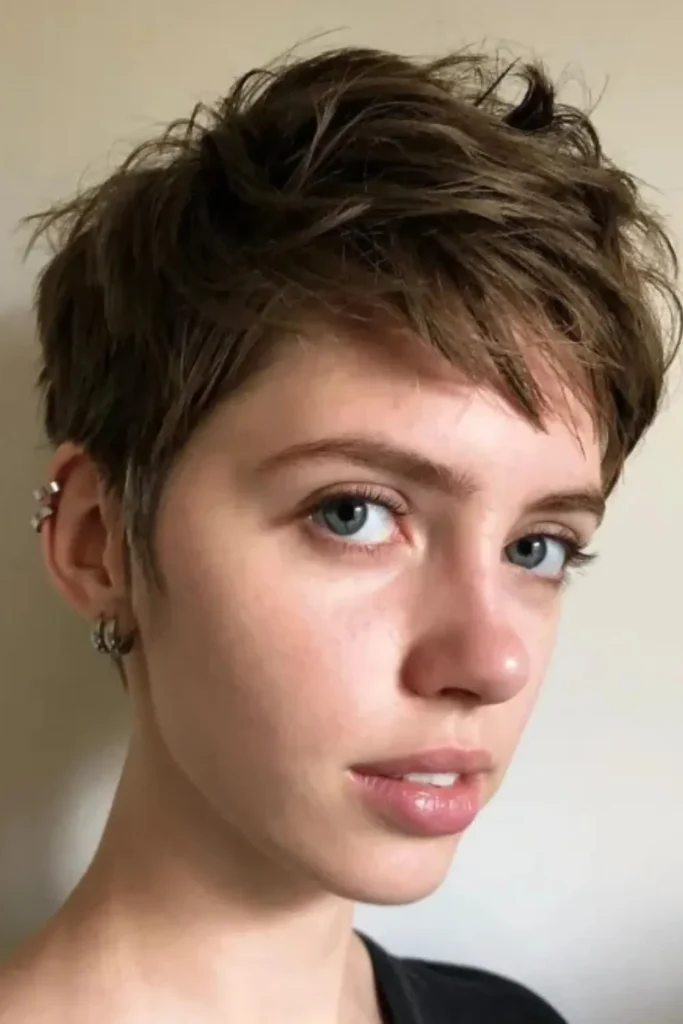 Cool Brown Pixie Cut