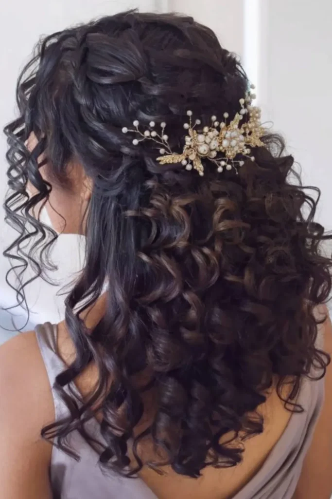 Curly Hair Half-Up Style