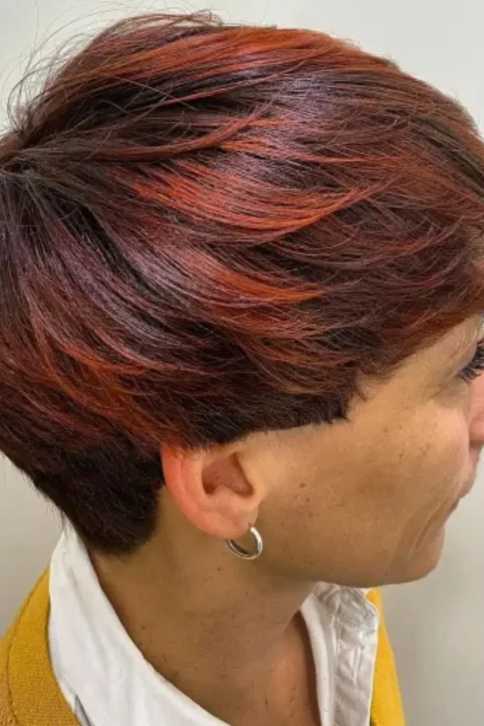 Dark Red with Balayage Highlights