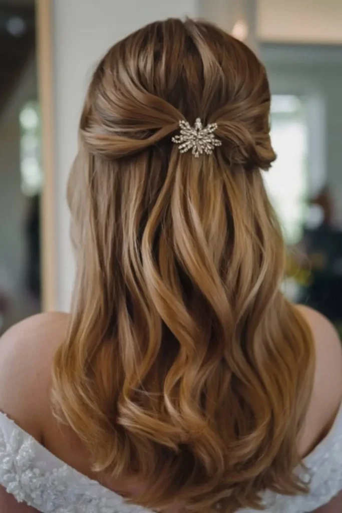 Easy Half-Up Wedding Hair