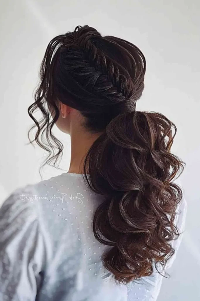 Fishtail Braid with Textured Low Pony