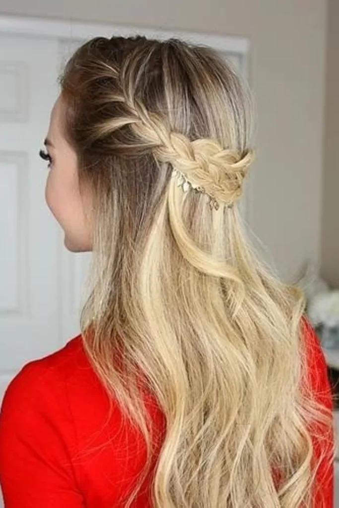 Half Up Half Down French Braid