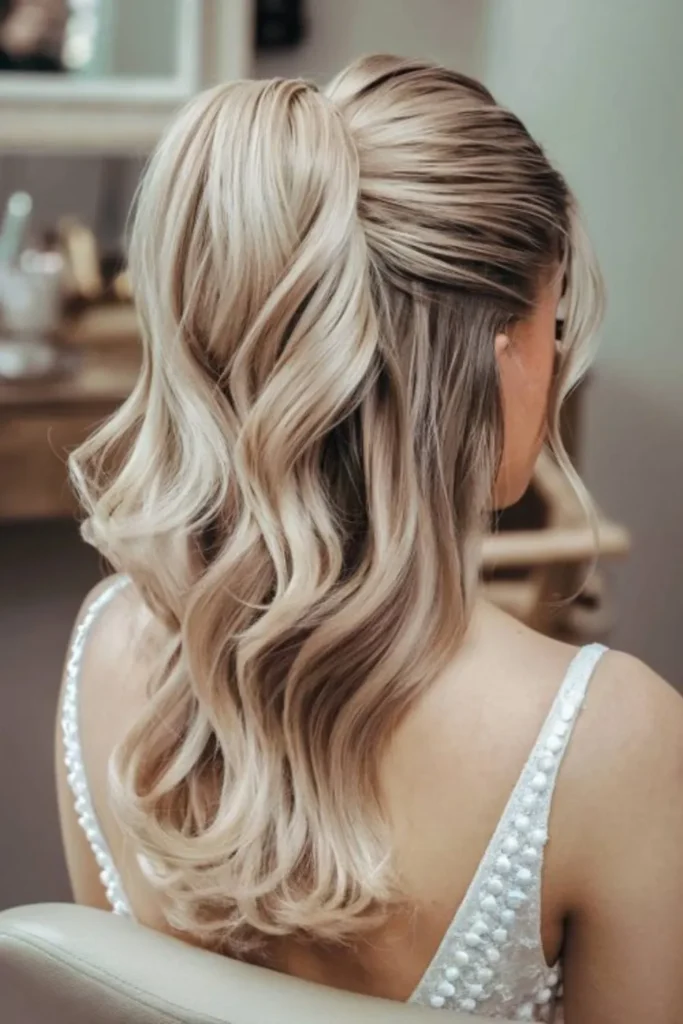 Half-Up High Pony Wedding Hair