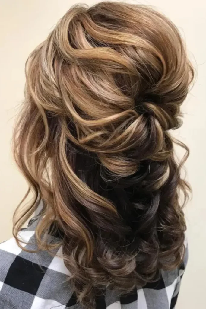 Loose Curly Half Updo
