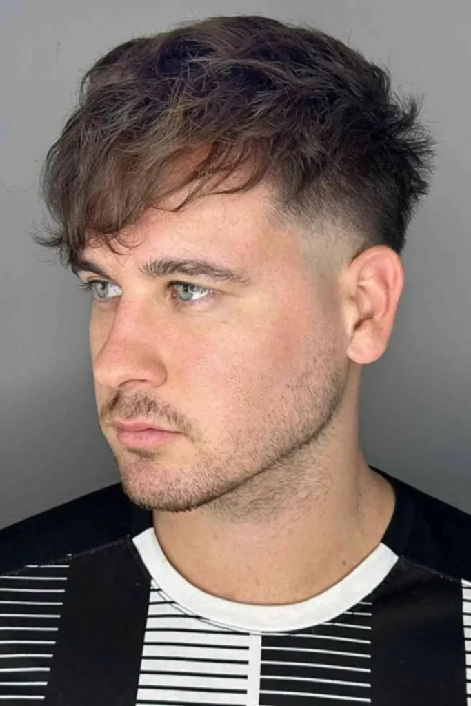 Low Fade French Crop with Side Bangs