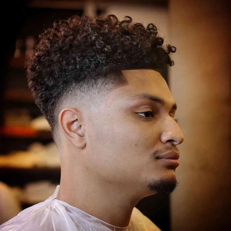 Low Skin Fade for Curly Hair