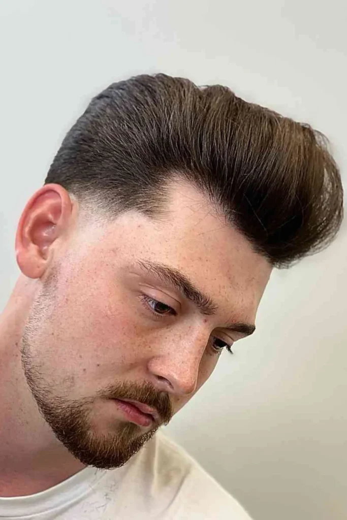 Low Taper Fade with Classic Pompadour