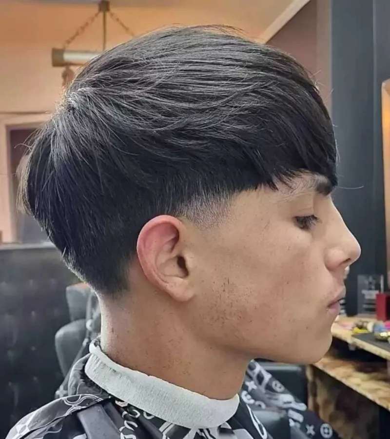 Low Tapered Medium Hair with Fringe