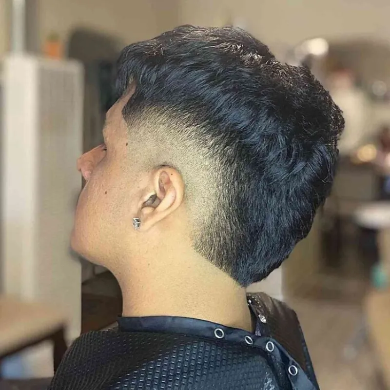 Medium-Length Burst Fade Haircut