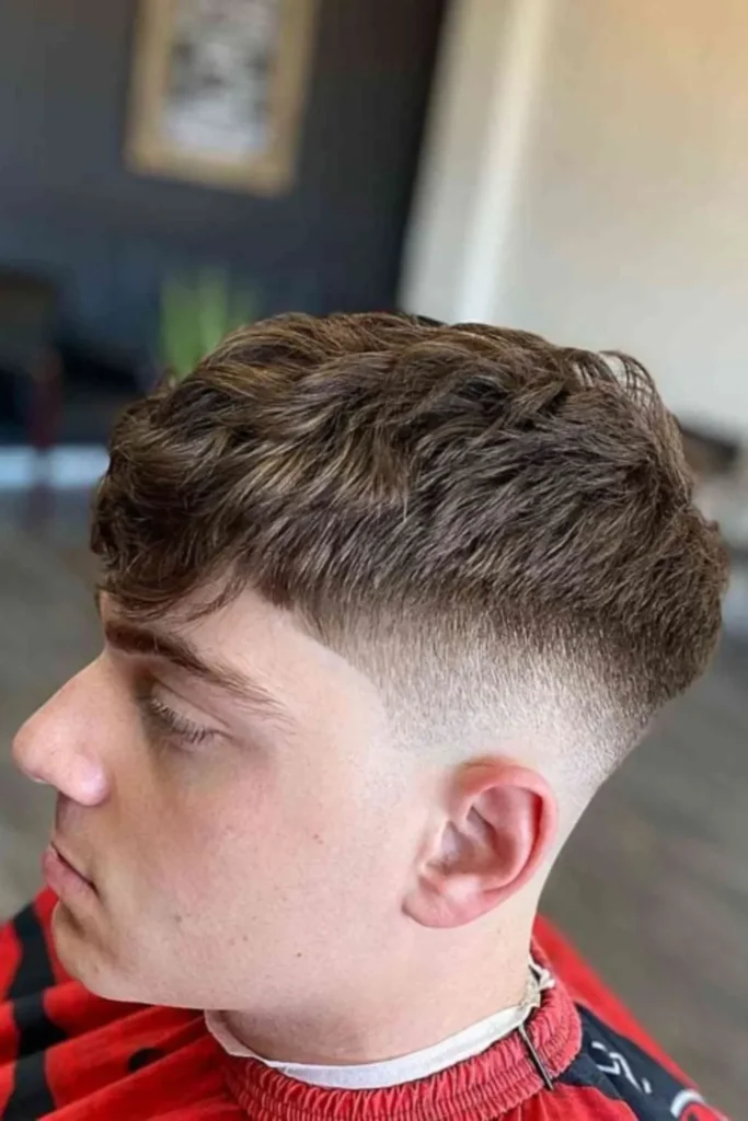 Messy French Crop with Sharp Fade