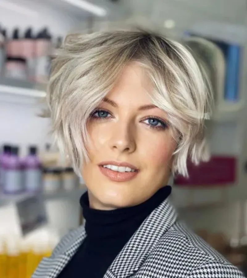 Messy Pixie Bob with Elongated Bangs