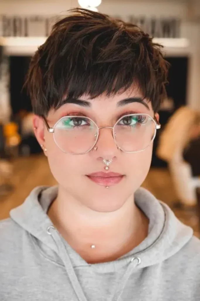 Messy Pixie Cut with Bangs for Thick Hair
