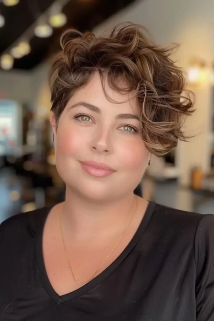 Pixie Cut for a Round Face