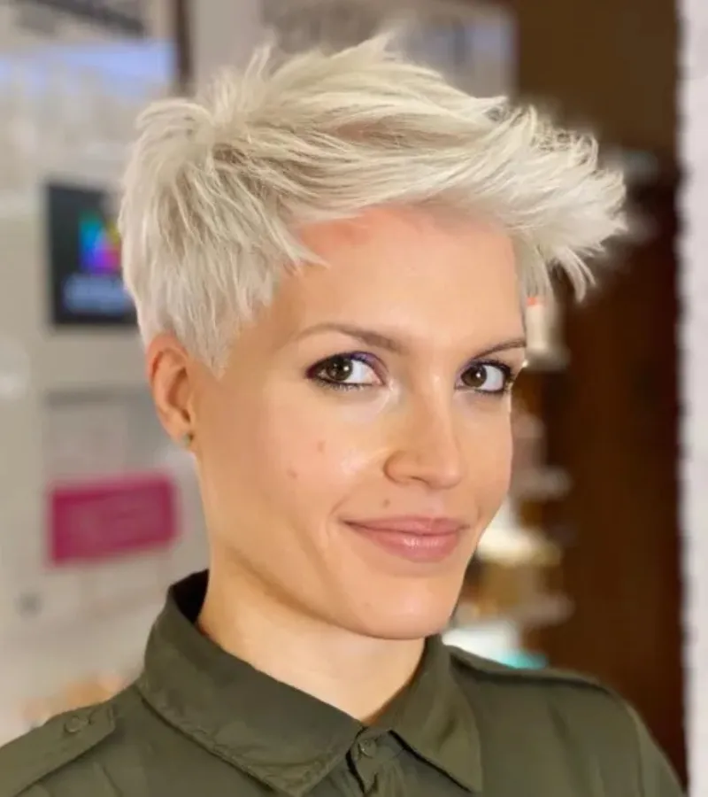 Platinum Blonde Pixie Haircut