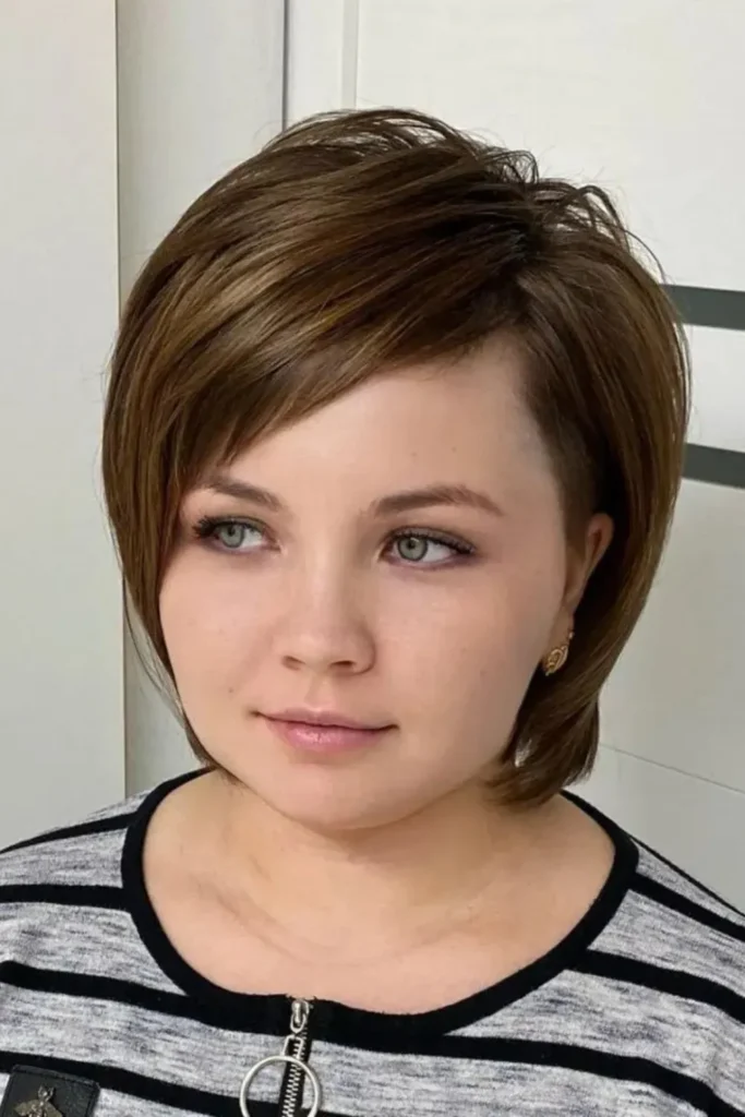 Round Face Long Pixie Cut With Bangs