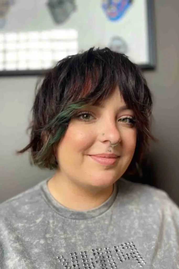 Shaggy Bob with Face-Framing Layers and Bangs