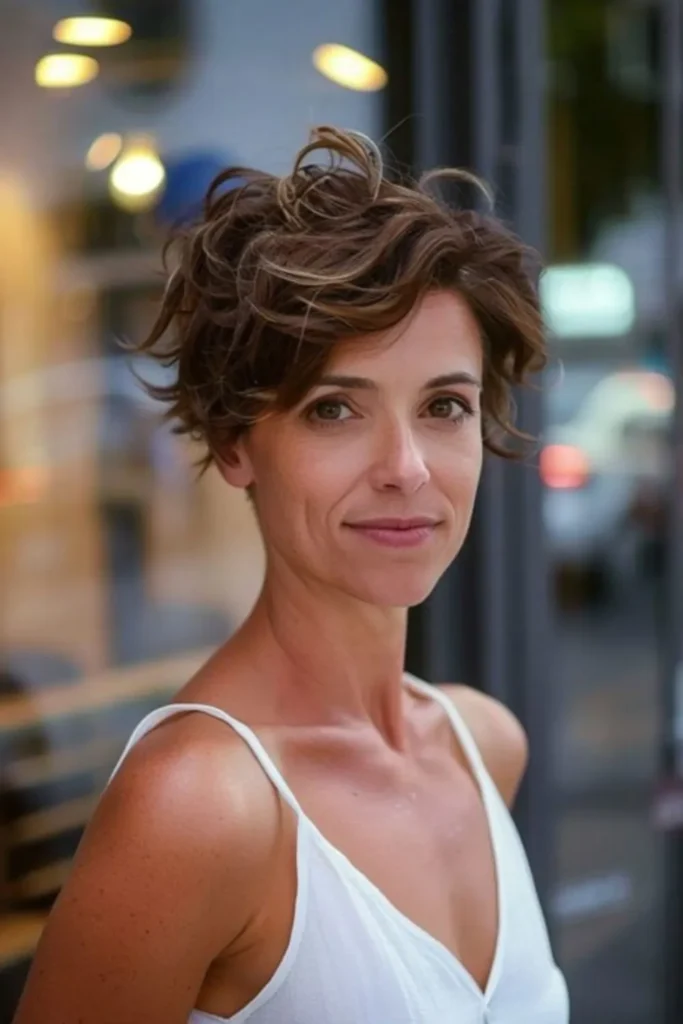 Short Wavy Pixie for Women Over 40