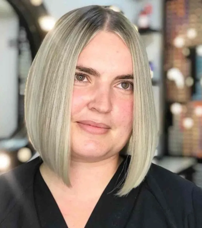 Sleek Long Bob on Straight Hair