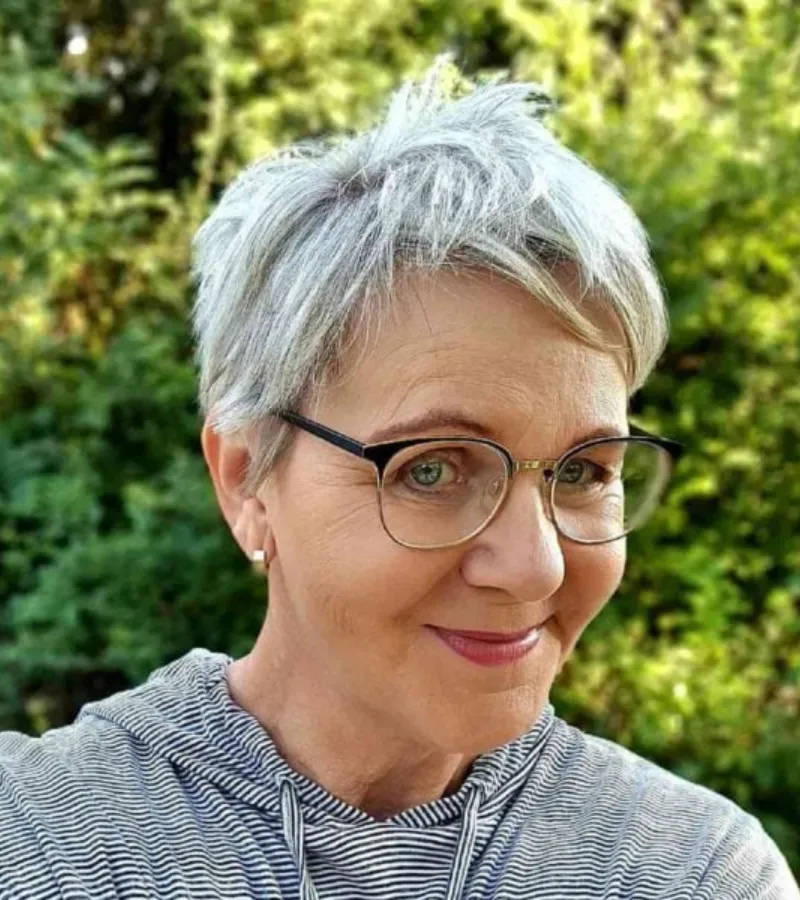 Stylish Tousled Pixie for Older Ladies