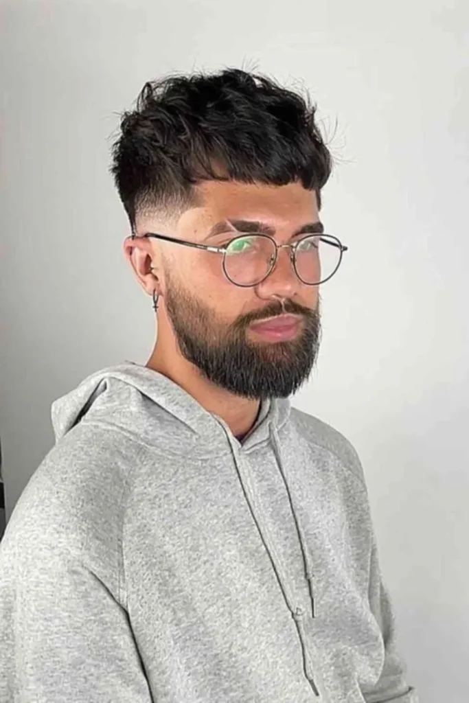 Textured French Crop Fade with Mini Bangs