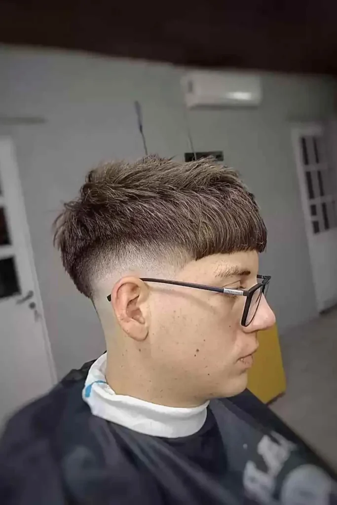 Textured French Crop with Blunt Bangs