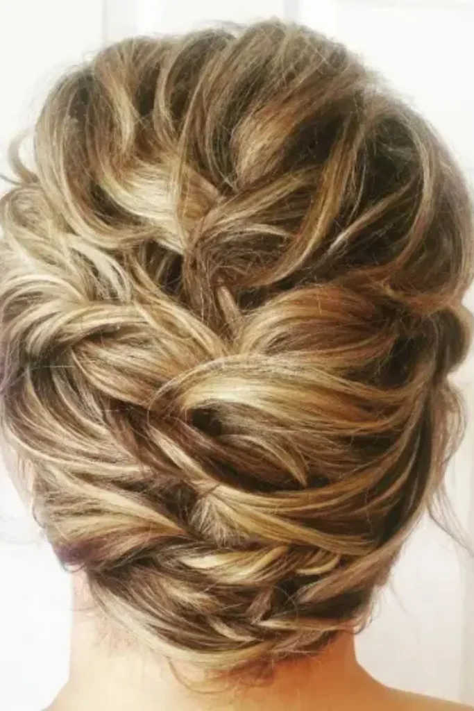 Textured Updo for Mid-Length Hair