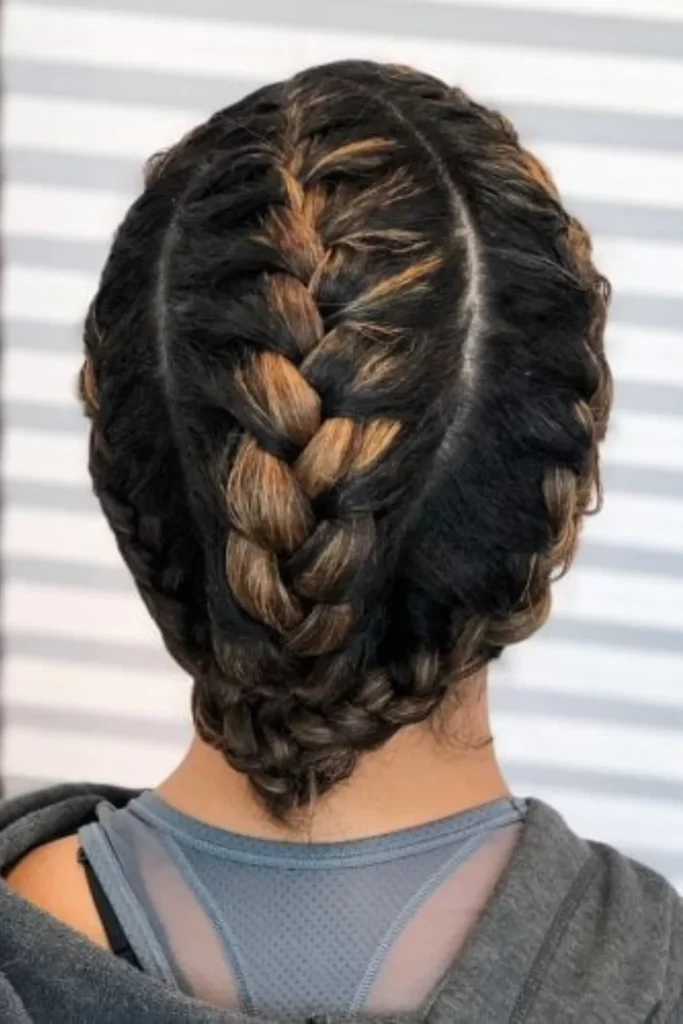 Three French Braid Updo