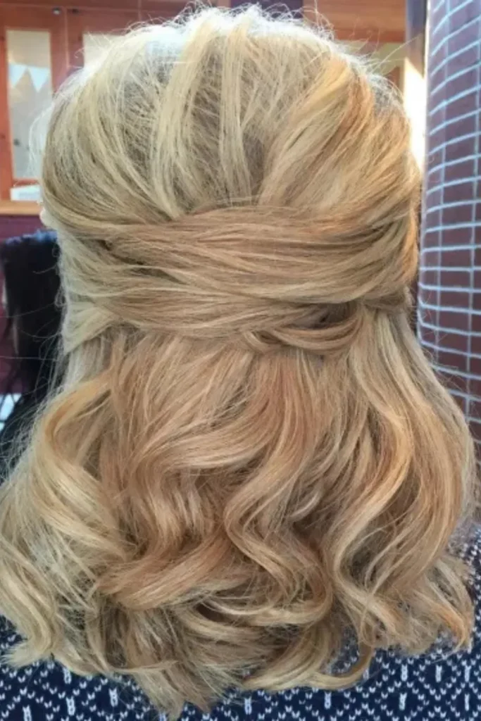 Tied Back Curled Half-Up