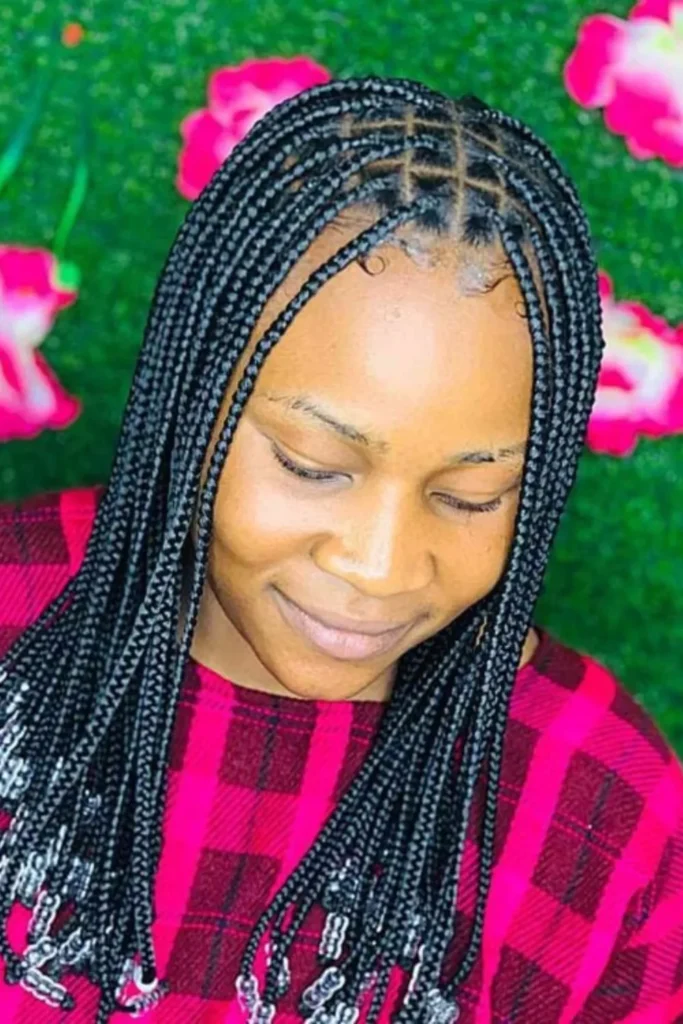 Transparent Beads on Knotless Box Braids