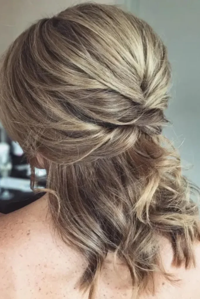 Twisted and Pinned Half Updo