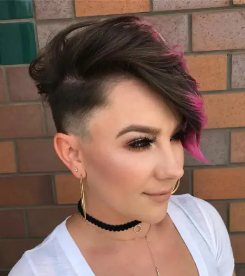 Undercut with Vibrant Streaks