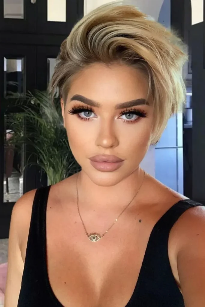 Voluminous Pixie Bob Haircut With Bangs