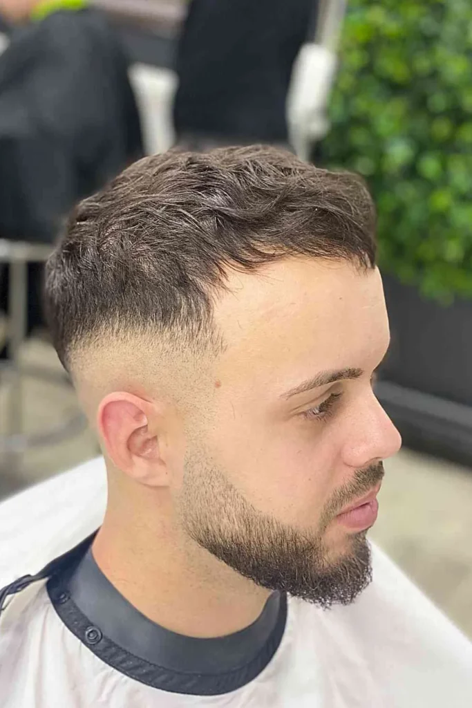 Wavy French Crop with Skin Fade