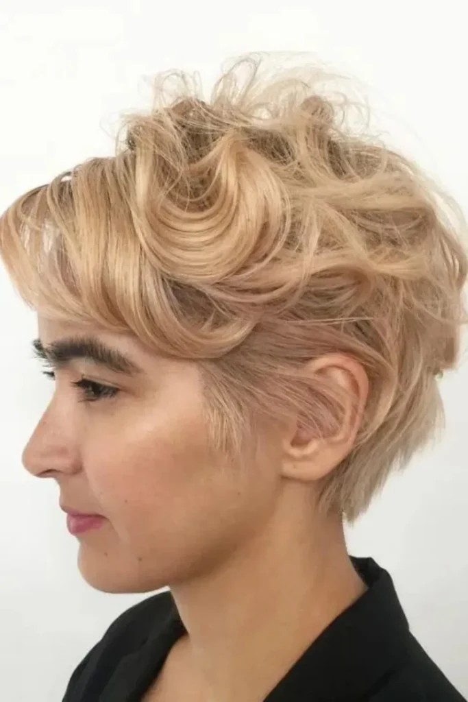 Wavy Pixie Cut With Bangs