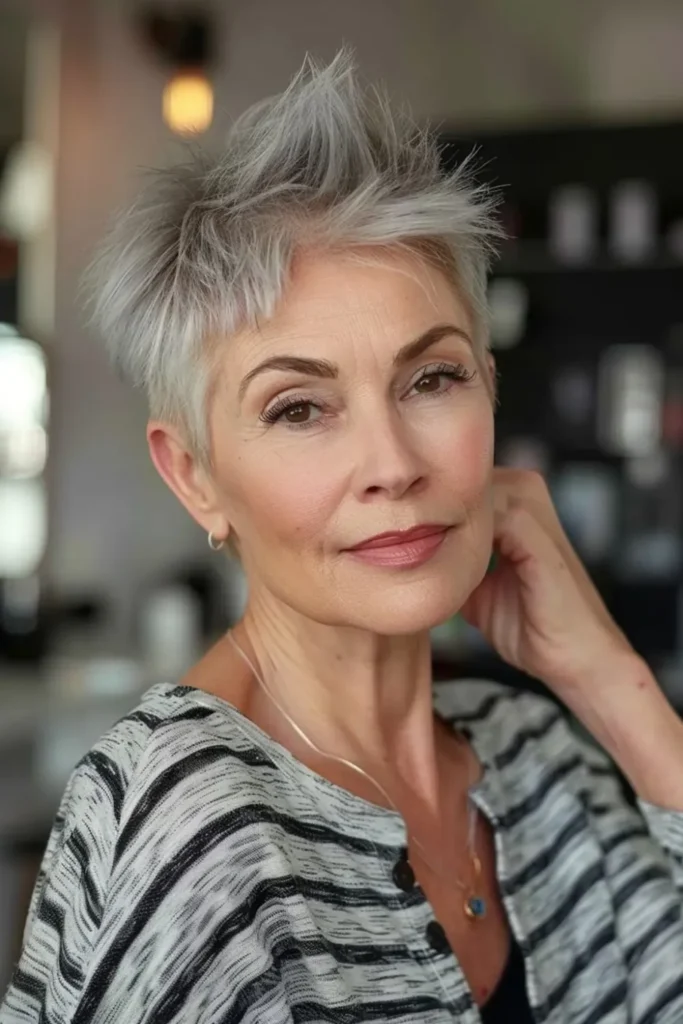 Younger-Looking Spiky Pixie for Short Hair