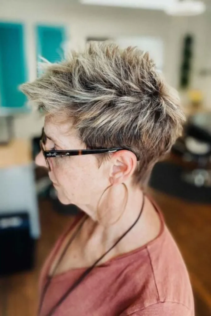 Classic Spiked Pixie for Women with Glasses
