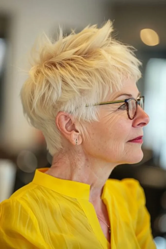 Classy Pixie Cut for Women with Glasses