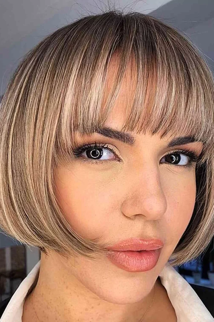 Face-Framing Short Bob with Thin Bangs