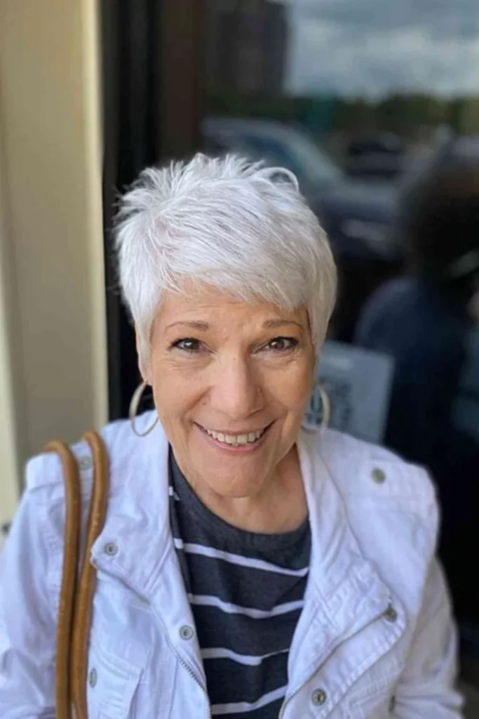 Frosty Side-Swept Pixie Cut