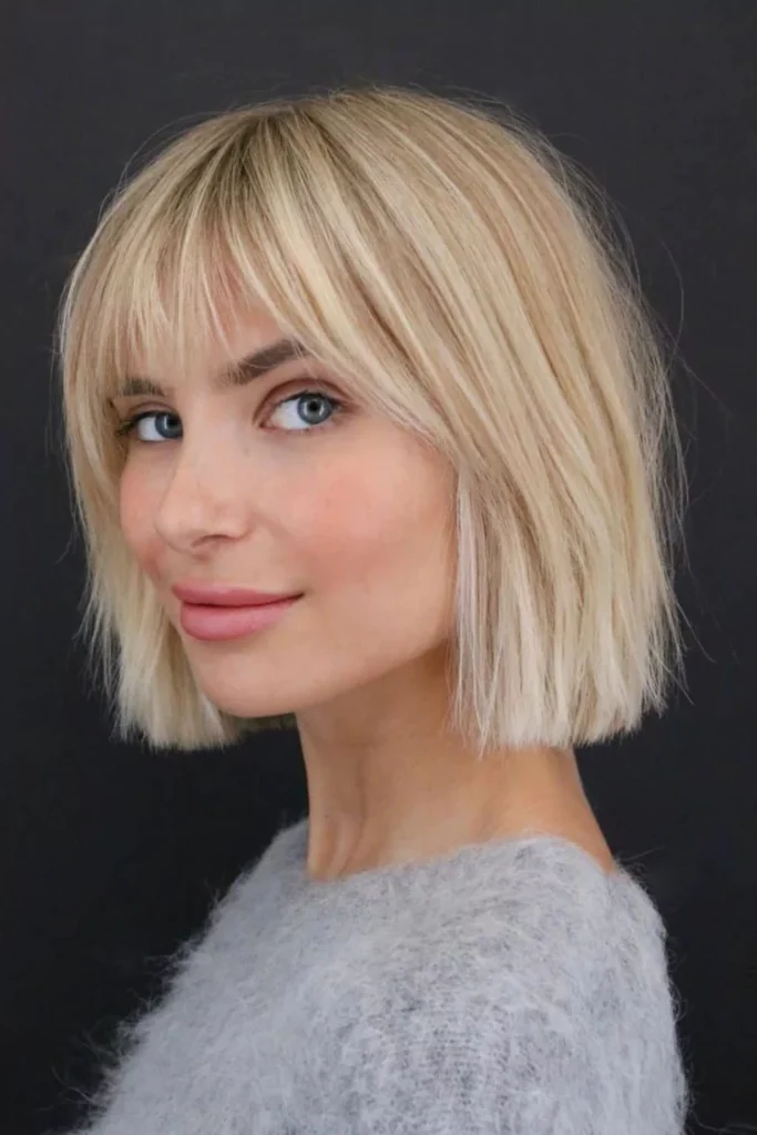 Short Blunt Bob with See-Through Bangs