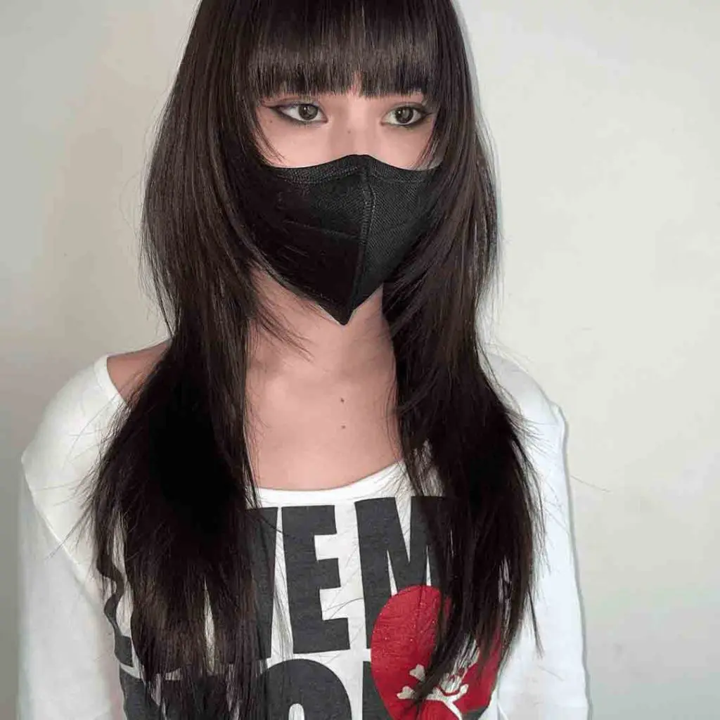 Korean Style Wolf Cut With Defined Bangs