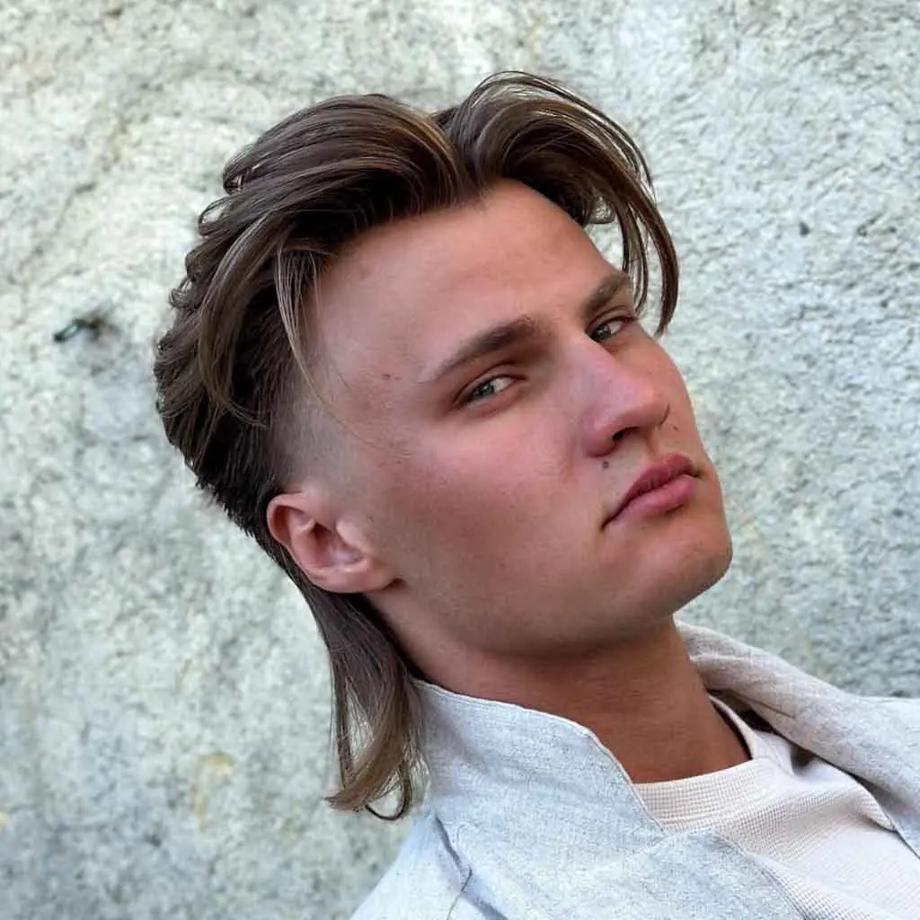 Slicked Back Mullet Wolf Cut