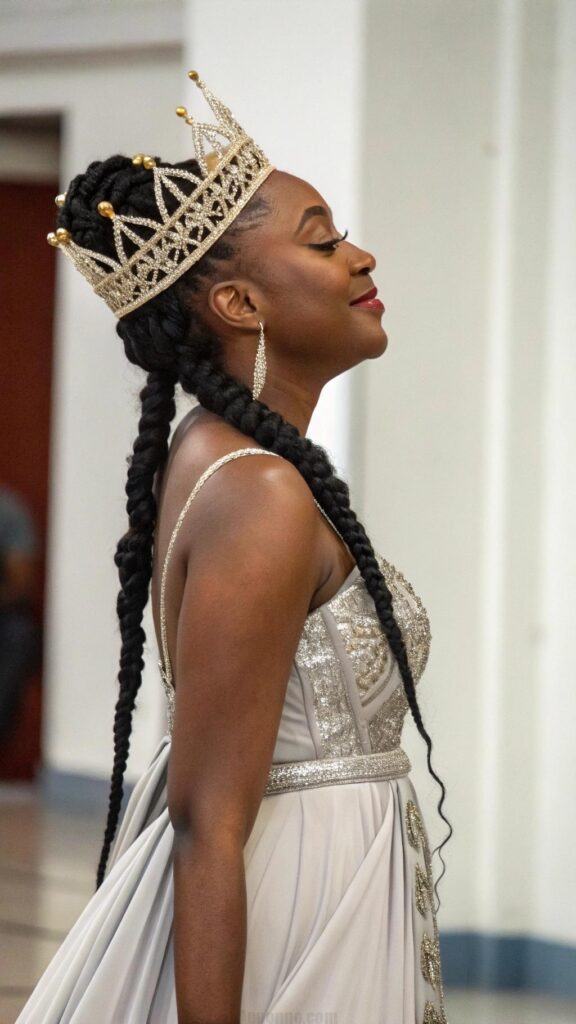Two Braids with a Braided Crown